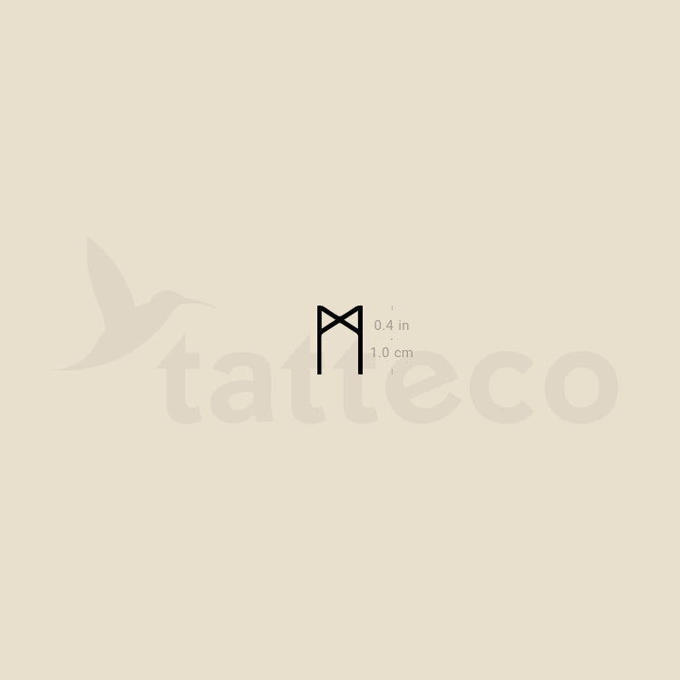 Mannaz Rune Temporary Tattoo - Set of 3