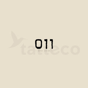 011 Eleven Temporary Tattoo - Set of 3