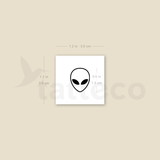 Little Alien Head Temporary Tattoo - Set of 3