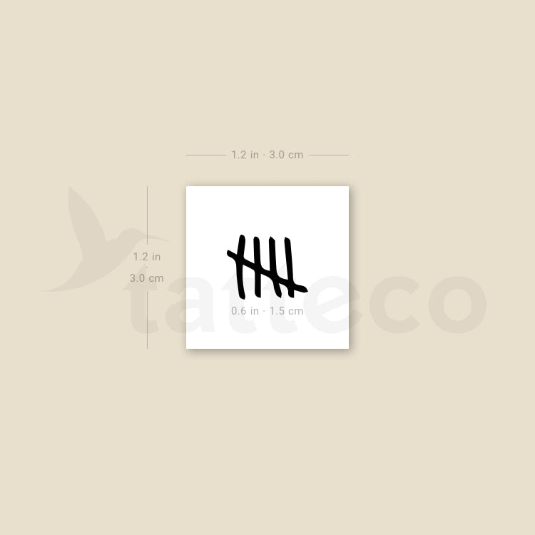 Tally Marks Temporary Tattoo - Set of 3