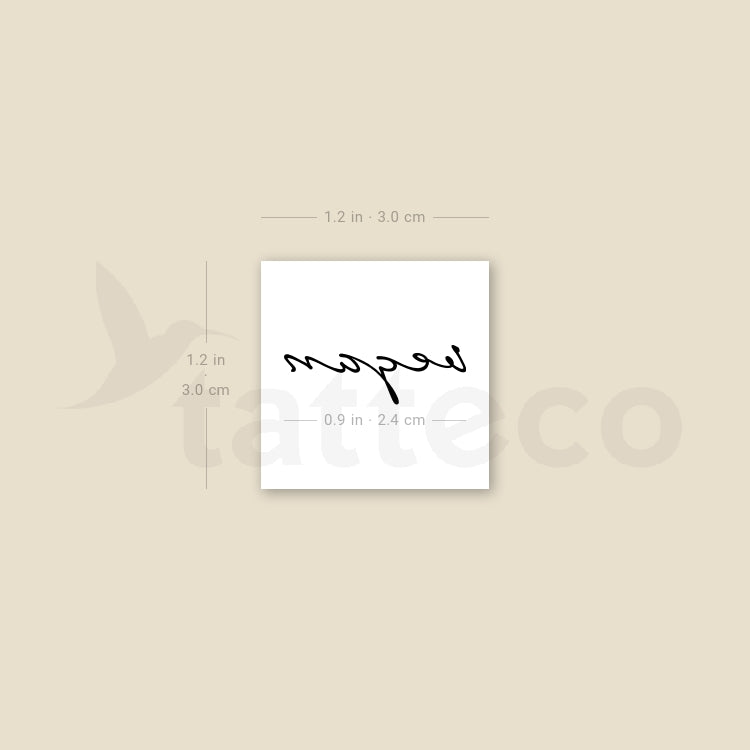 'Vegan' Temporary Tattoo - Set of 3