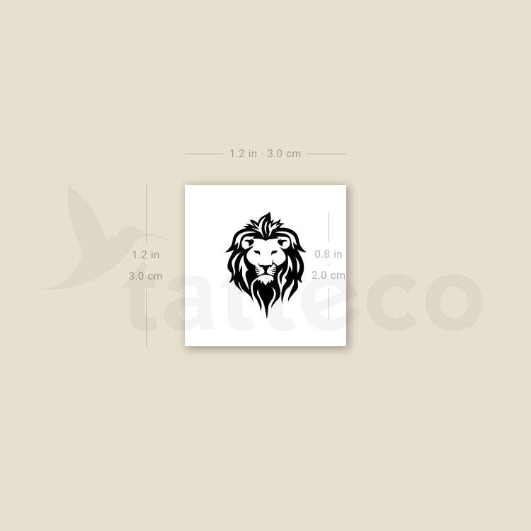 Lion Face Temporary Tattoo - Set of 3