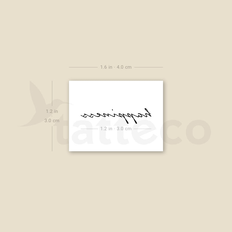 Small Happiness Temporary Tattoo - Set of 3