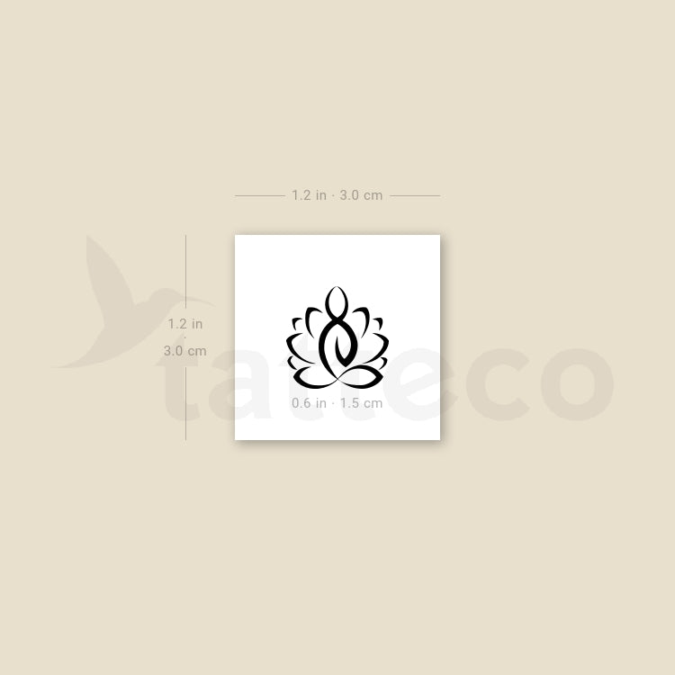 Meditation Lotus Temporary Tattoo - Set of 3