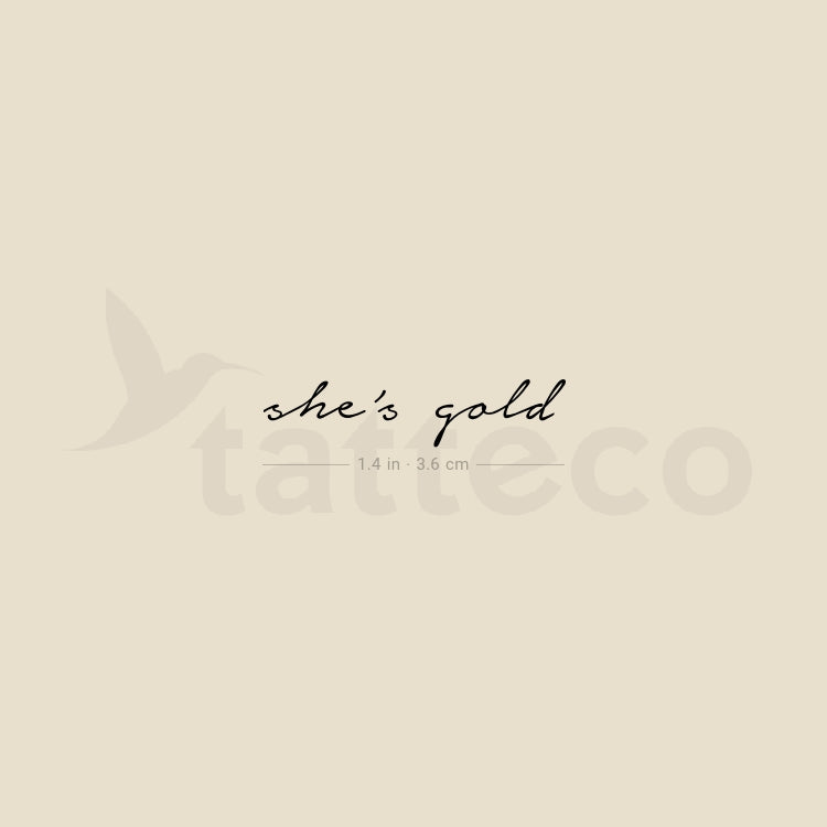 She's Gold Temporary Tattoo - Set of 3
