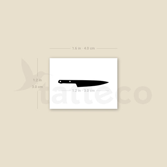 Tatuaje temporal de cuchillo negro - Juego de 3