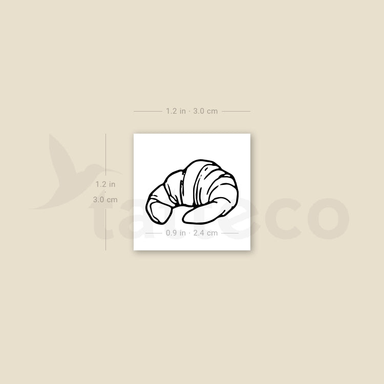 Croissant Temporary Tattoo - Set of 3