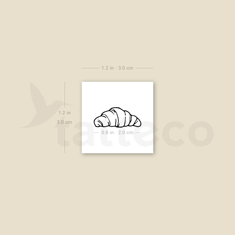 Small Croissant Temporary Tattoo - Set of 3