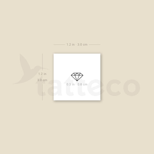Tiny Minimalist Diamond Temporary Tattoo - Set of 3