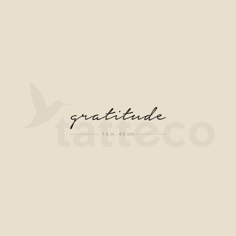'Gratitude' Temporary Tattoo - Set of 3