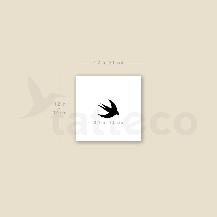 Tiny Swallow Temporary Tattoo - Set of 3