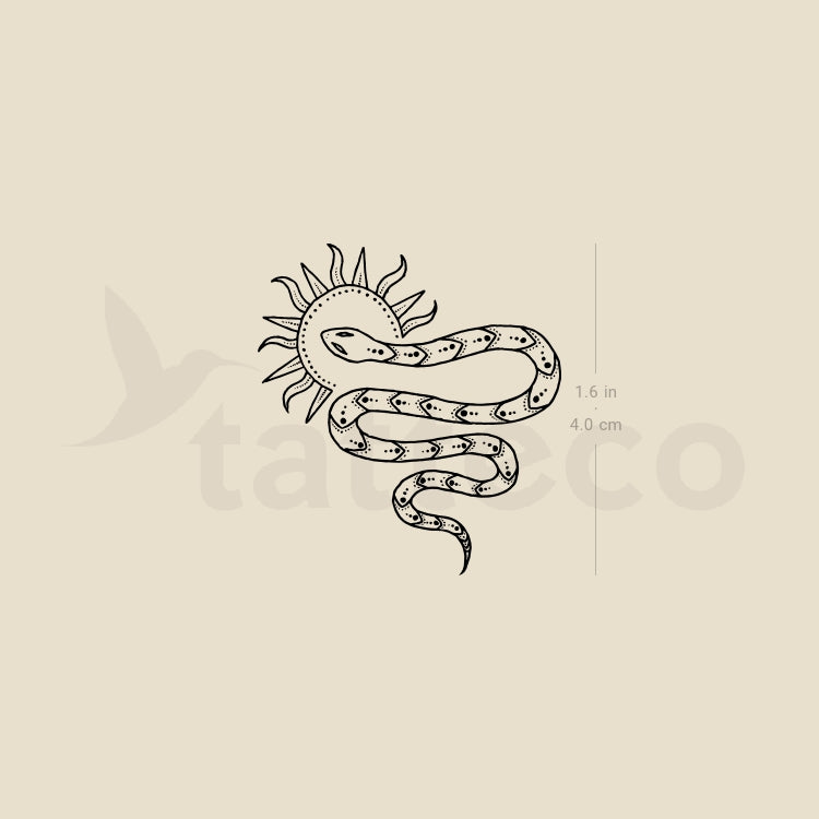 Sun Snake Temporary Tattoo by Tukoi - Set of 3