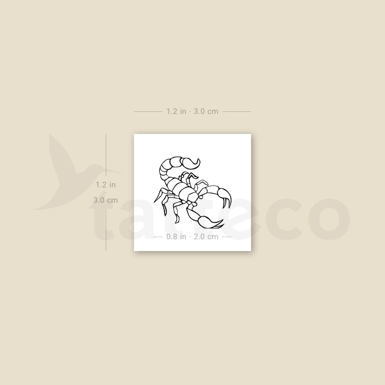 Fine Line Scorpion Temporary Tattoo - Set of 3