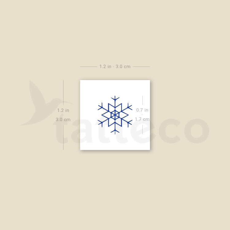 Blue Snowflake Temporary Tattoo - Set of 3