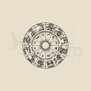 Zodiac Cross Temporary Tattoo - Set of 3