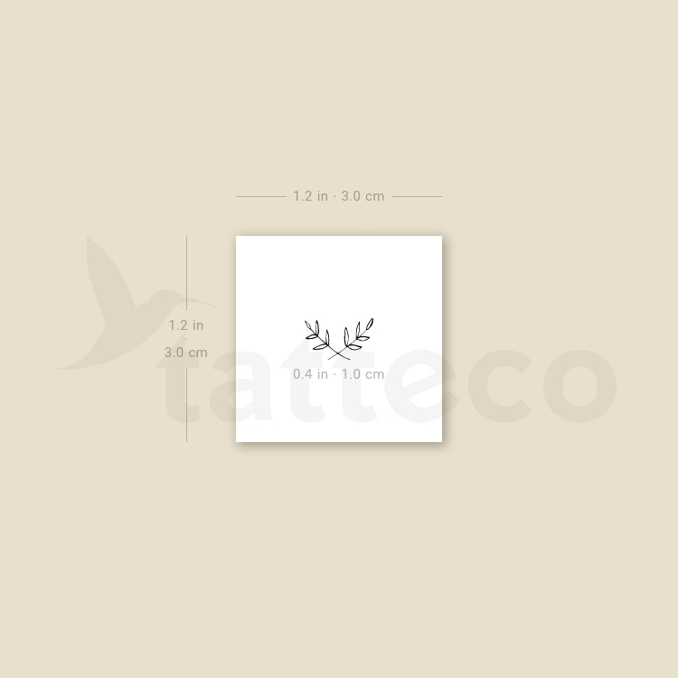 Small Fine Line Wreath Temporary Tattoo - Set of 3