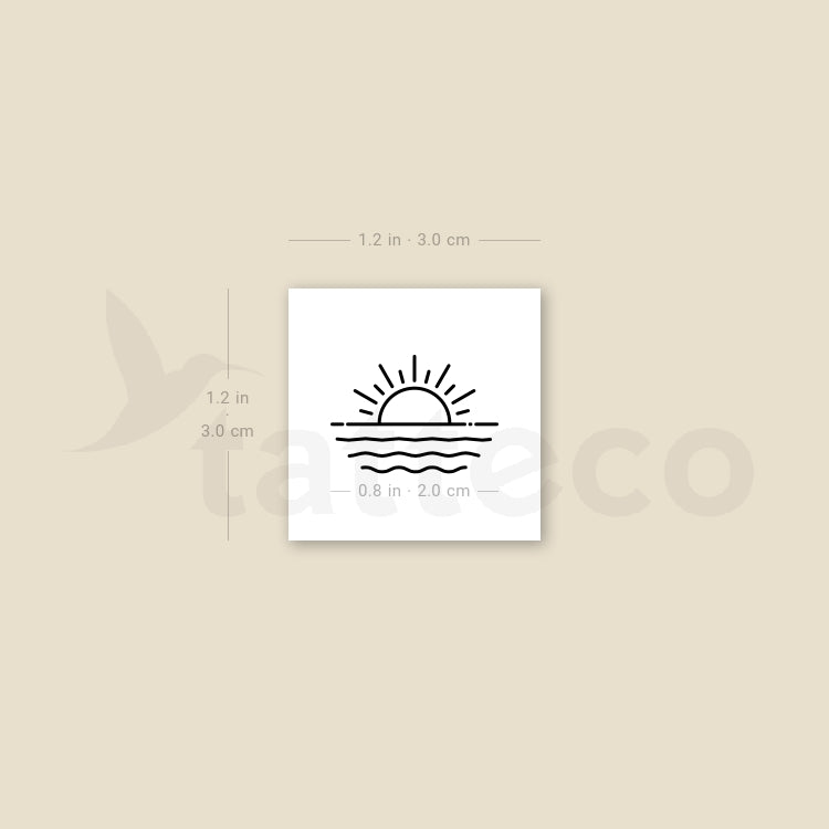 Sea Sunset Temporary Tattoo - Set of 3
