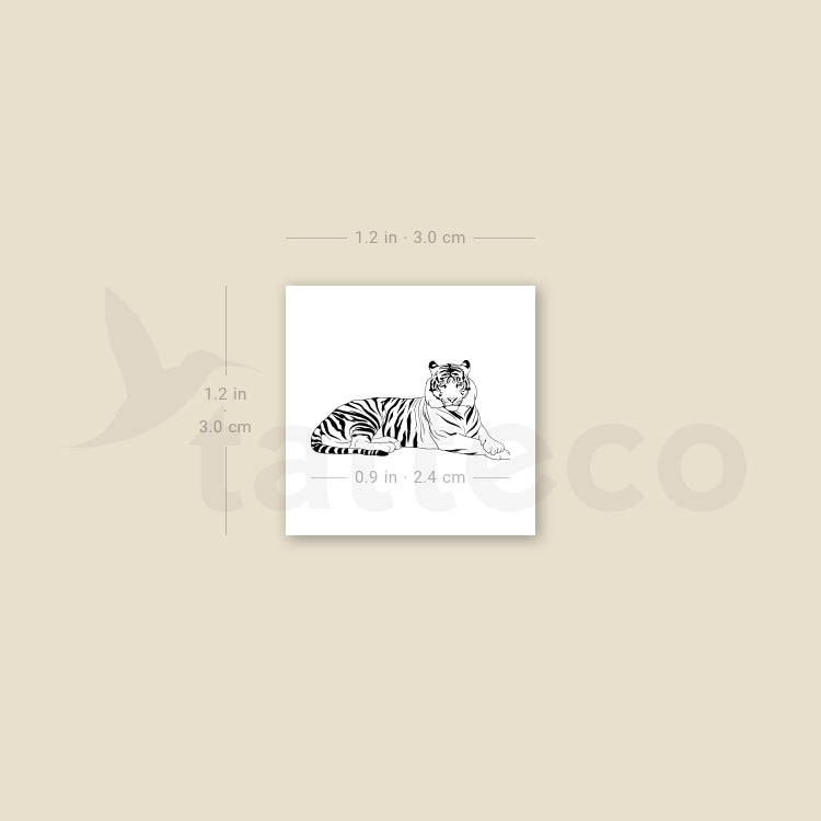 Resting Tiger Temporary Tattoo - Set of 3