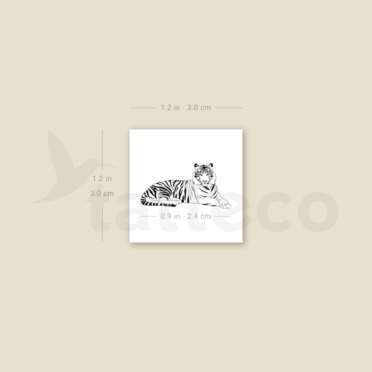 Resting Tiger Temporary Tattoo - Set of 3