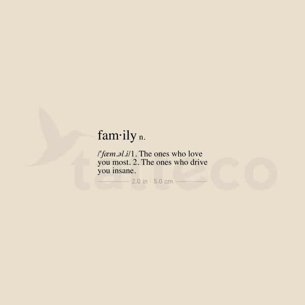 Family Meaning Temporary Tattoo - Set of 3
