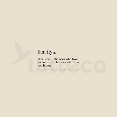 Family Meaning Temporary Tattoo - Set of 3