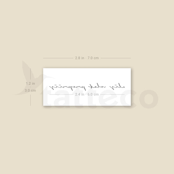 Handwritten Font Alis Volat Propriis Temporary Tattoo - Set of 3