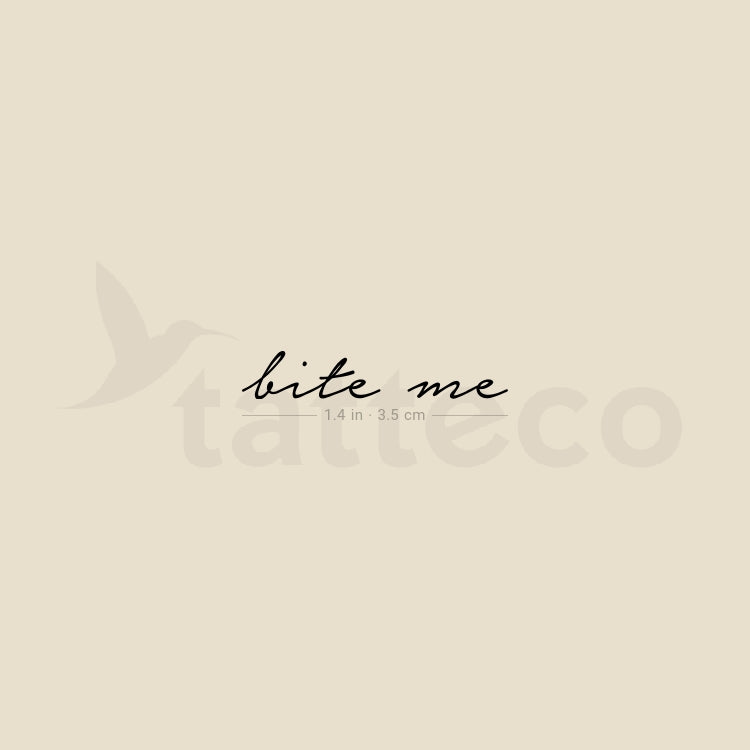 Bite Me (Black) Temporary Tattoo - Set of 3