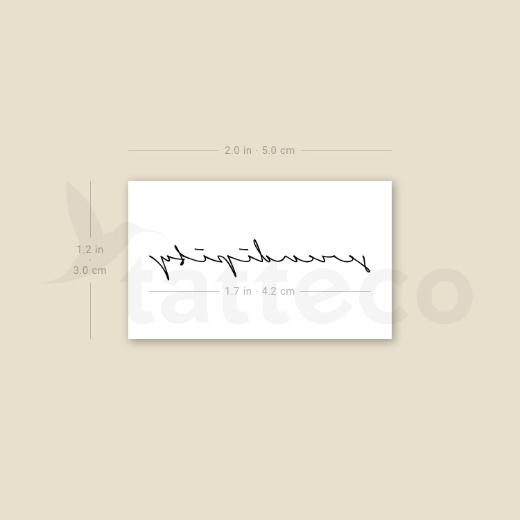 Handwritten Serendipity Temporary Tattoo - Set of 3