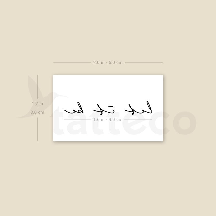 Handwritten Font Let It Be Temporary Tattoo - Set of 3