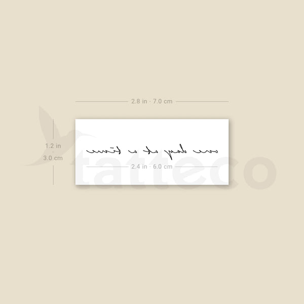 Handwritten One Day At A Time Temporary Tattoo - Set of 3