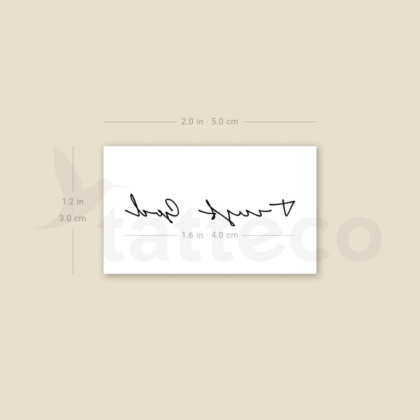 Handwritten Font Trust God Temporary Tattoo - Set of 3