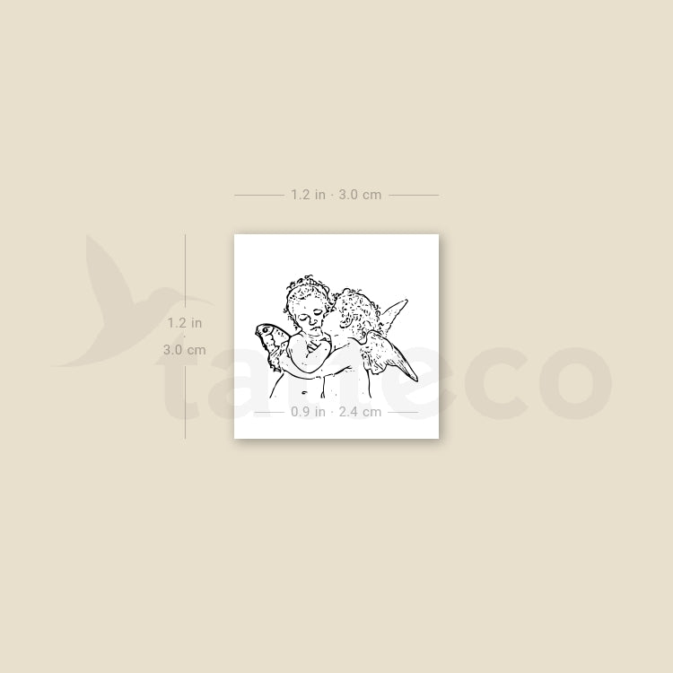 Tatuaje temporal pequeño de primer beso (juego de 3)
