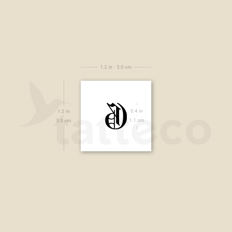 Gothic G Letter Temporary Tattoo - Set of 3