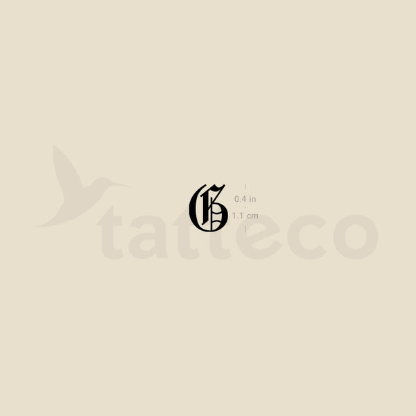 Gothic G Letter Temporary Tattoo - Set of 3