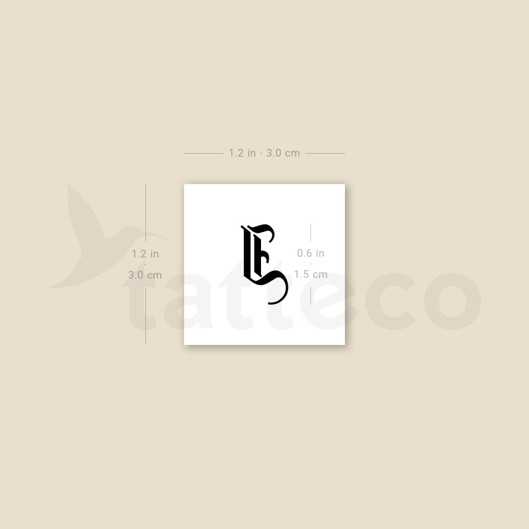 Gothic I Letter Temporary Tattoo - Set of 3