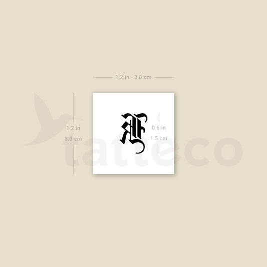 Gothic K Letter Temporary Tattoo - Set of 3