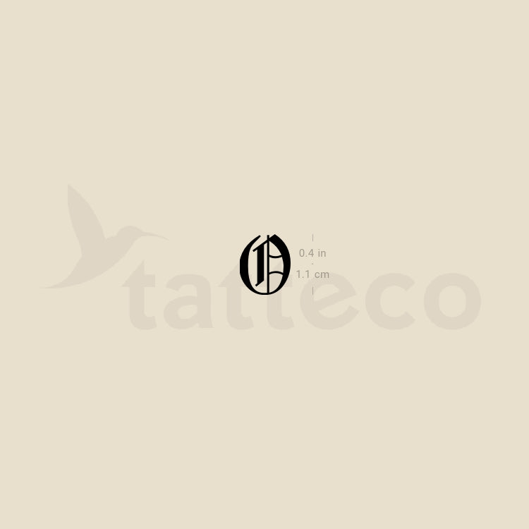Gothic O Letter Temporary Tattoo - Set of 3