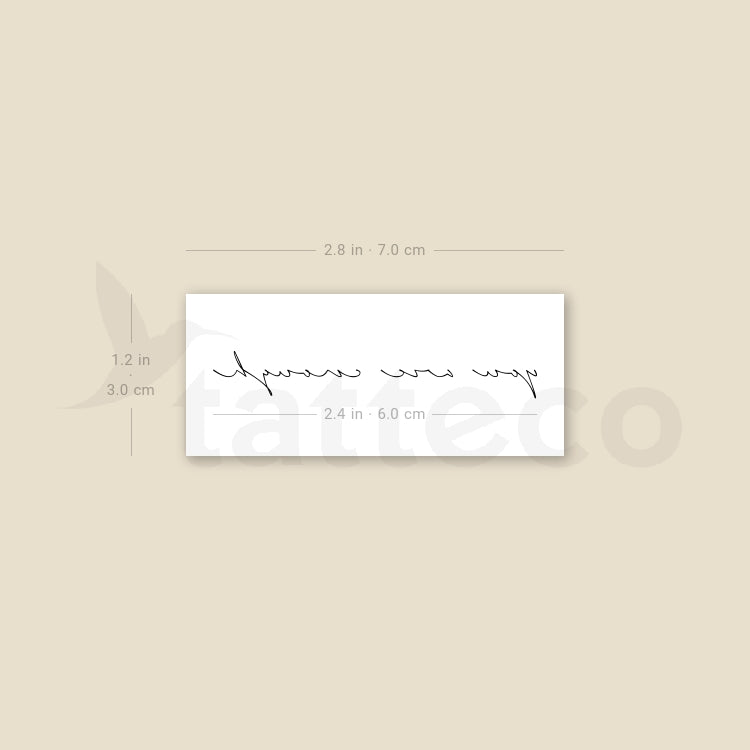 Handwritten Font You Are Enough Temporary Tattoo - Set of 3