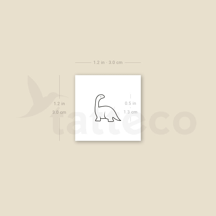 Small Diplodocus Temporary Tattoo - Set of 3