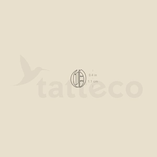 Old English O Letter Temporary Tattoo - Set of 3