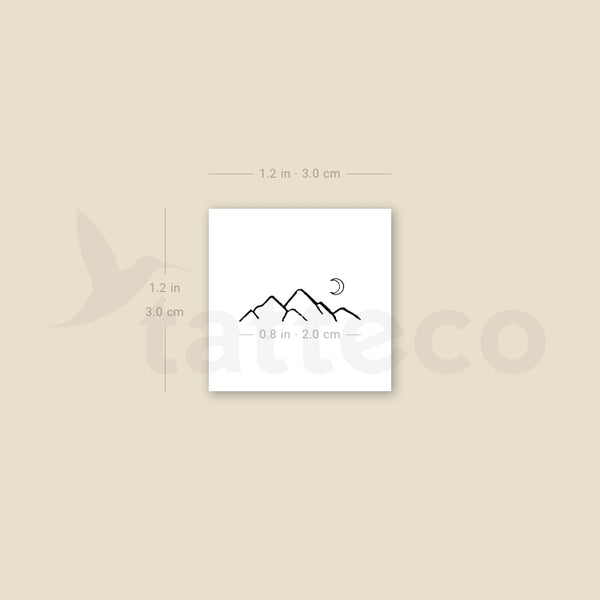 Small Mountain Range Temporary Tattoo - Set of 3