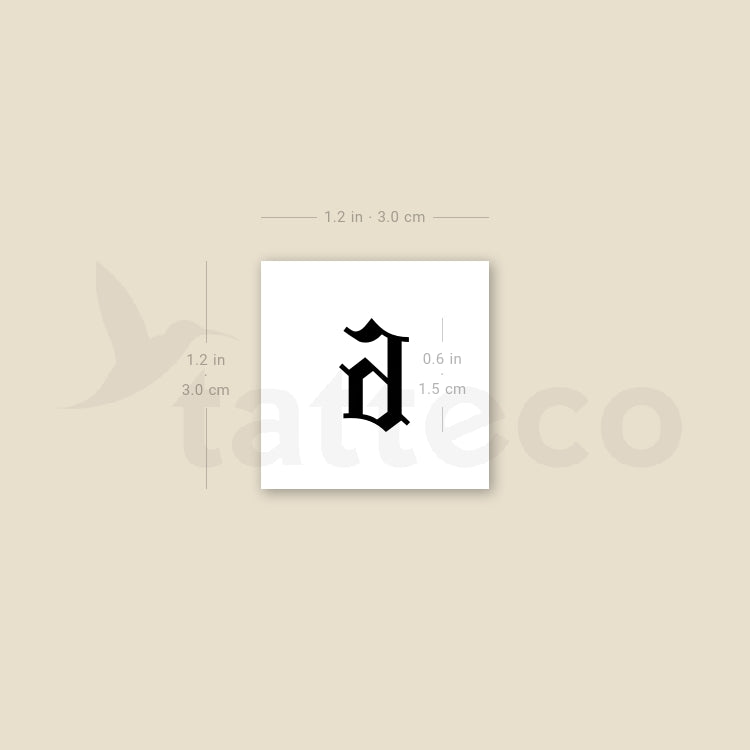 Gothic Style Number 6 Temporary Tattoo - Set of 3