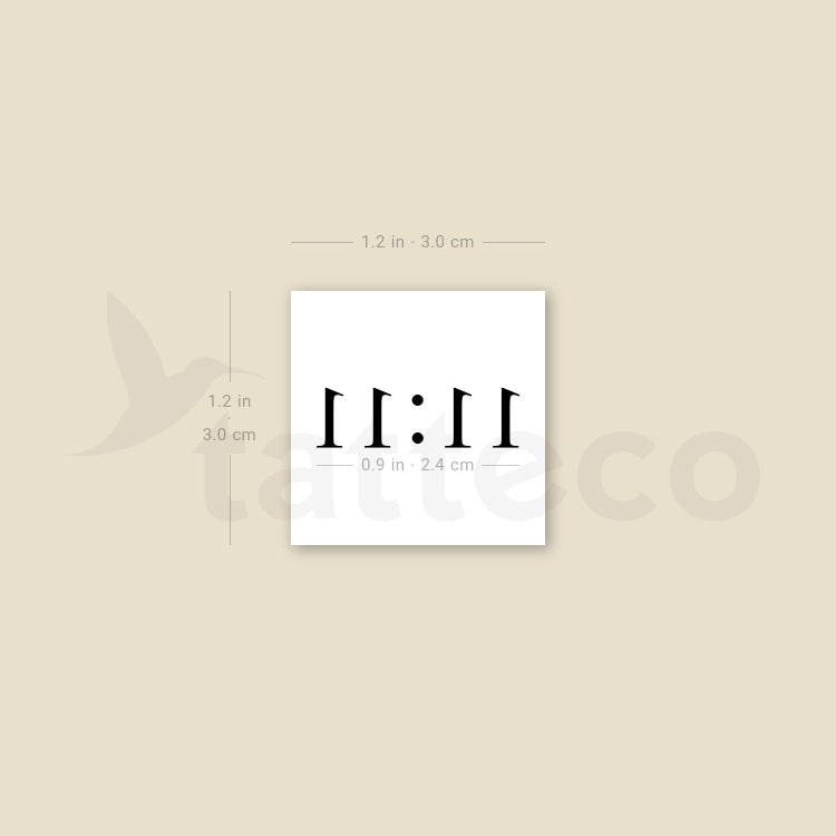 11:11 Angel Number Temporary Tattoo - Set of 3