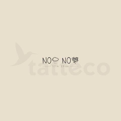 Small No Rain No Flowers (Icons) Temporary Tattoo - Set of 3
