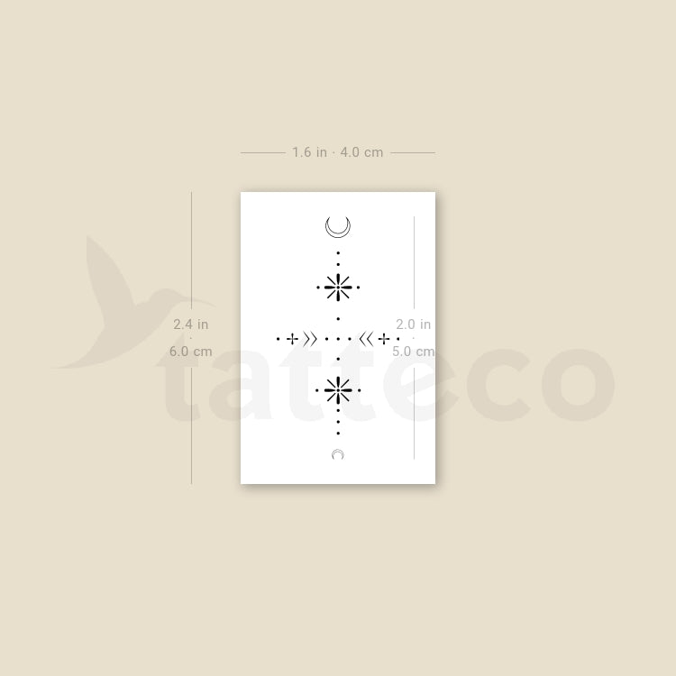 Small Wrist Ornament Temporary Tattoo - Set of 3