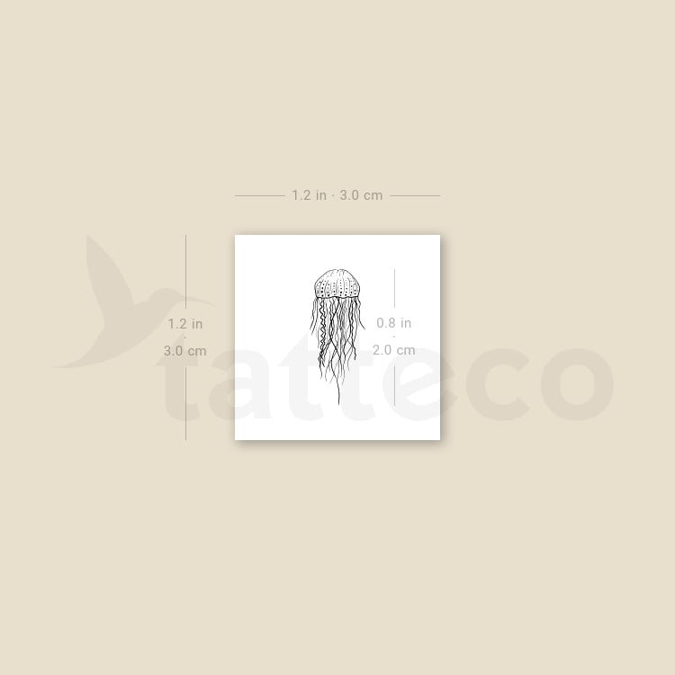 Small Jellyfish Temporary Tattoo - Set of 3