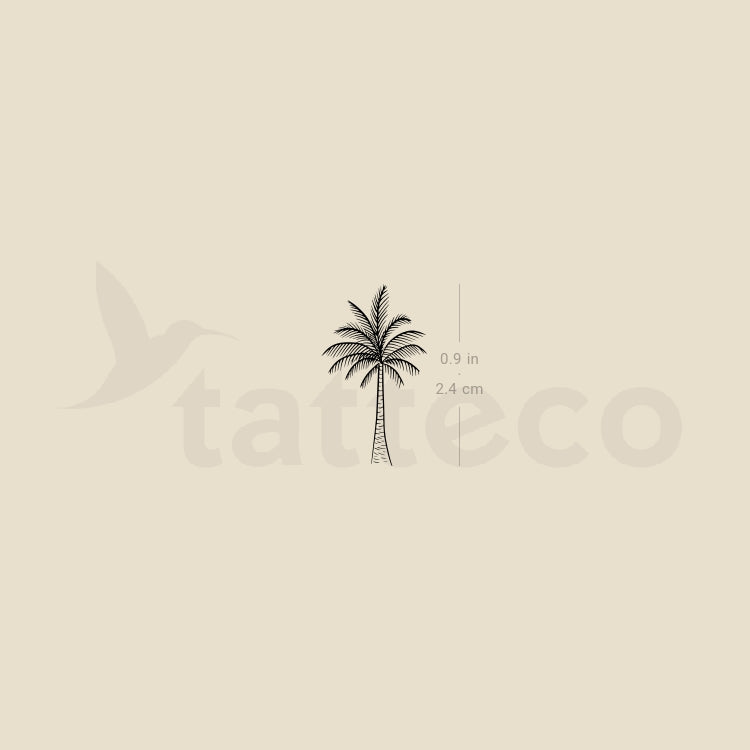 Fine Line Palm Tree Temporary Tattoo - Set of 3