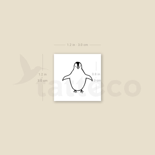 Tatuaje temporal de pingüino - Juego de 3