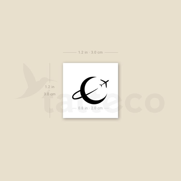 Around The Moon Temporary Tattoo - Set of 3