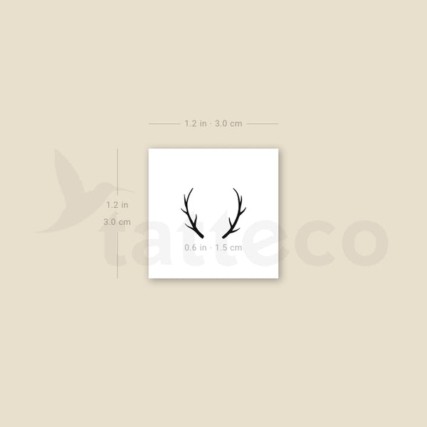 Small Antlers Temporary Tattoo - Set of 3